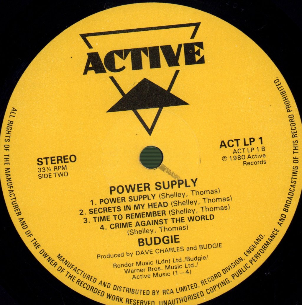 Budgie - Power Supply - Lp