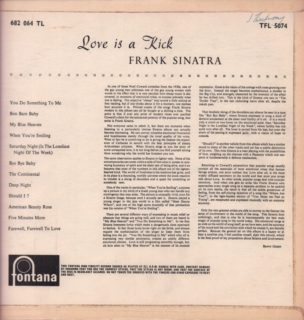 Frank Sinatra - Love Is A Kick - Lp