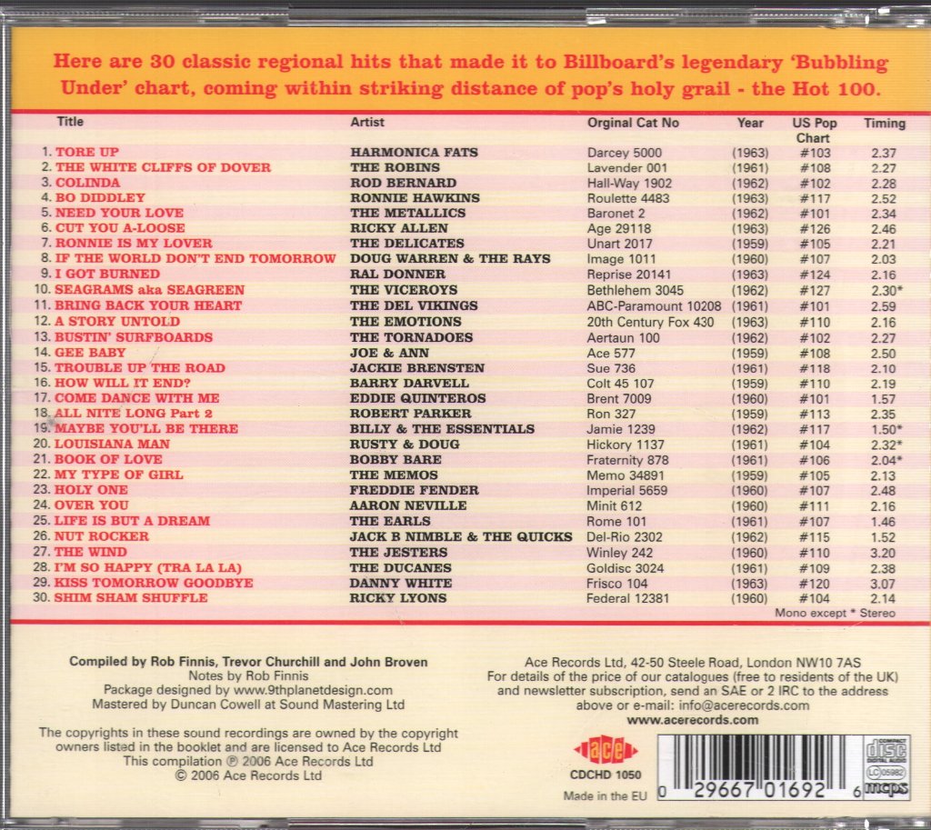 Various Artists - Golden Age Of American Rock 'N' Roll - Special "Bubbling Under" Edition - Cd