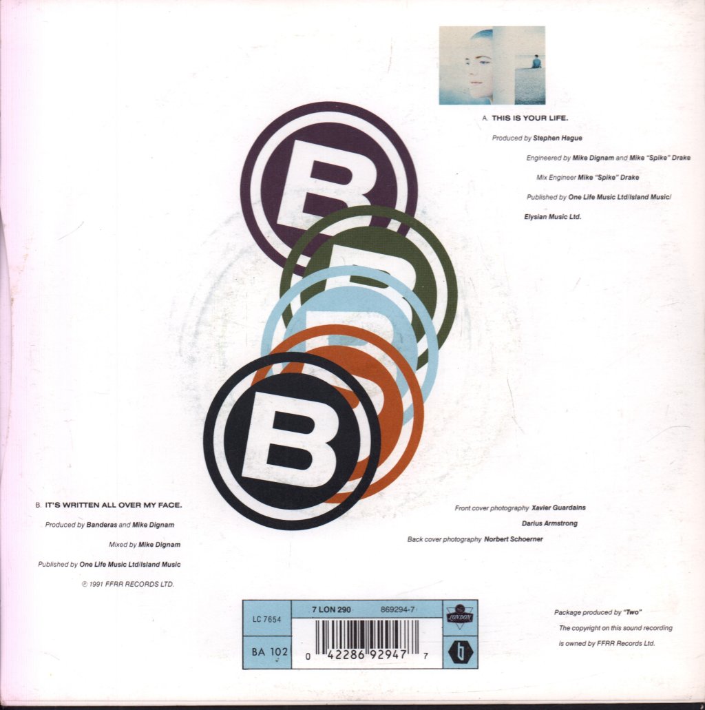 Banderas - This Is Your Life - 7 Inch