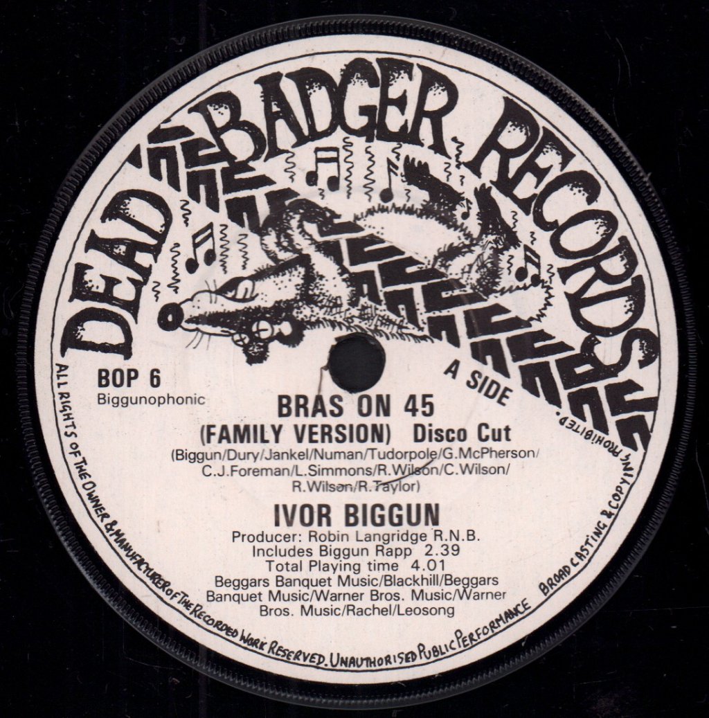 Ivor Biggun And The D Kups - Bras On 45 - 7 Inch