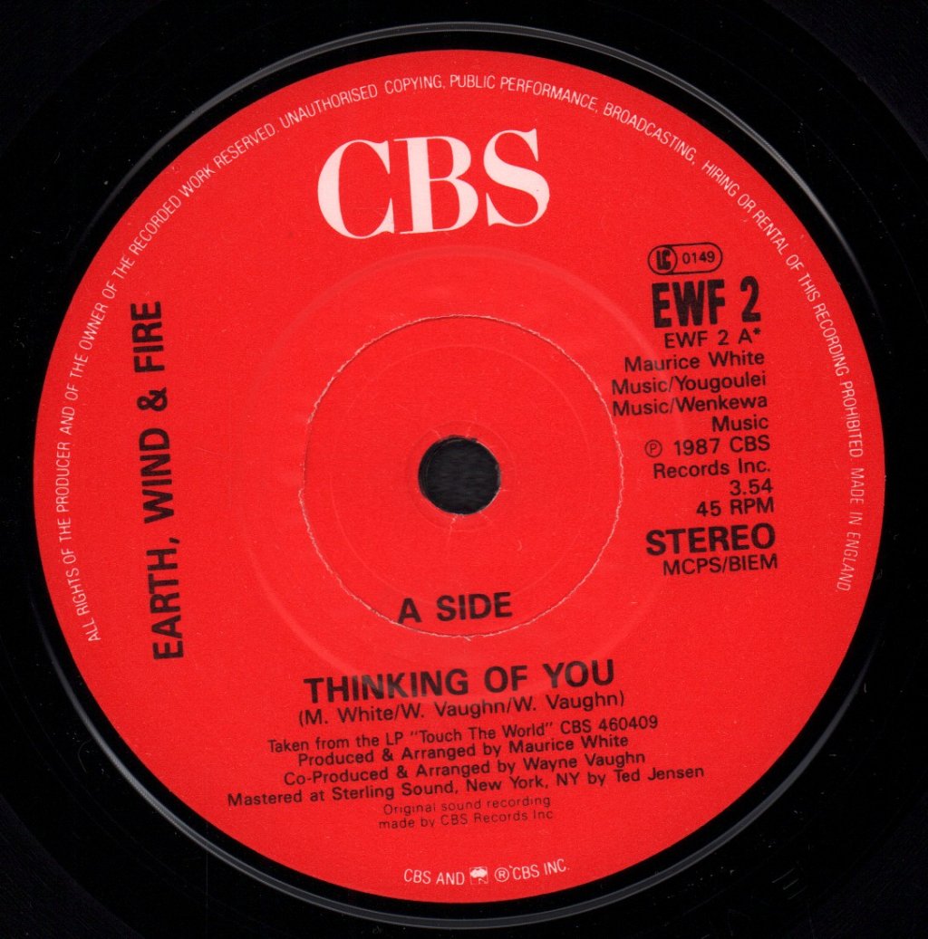 Earth Wind And Fire - Thinking Of You - 7 Inch