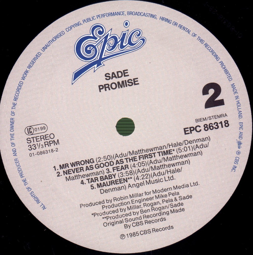 Sade - Promise - Lp