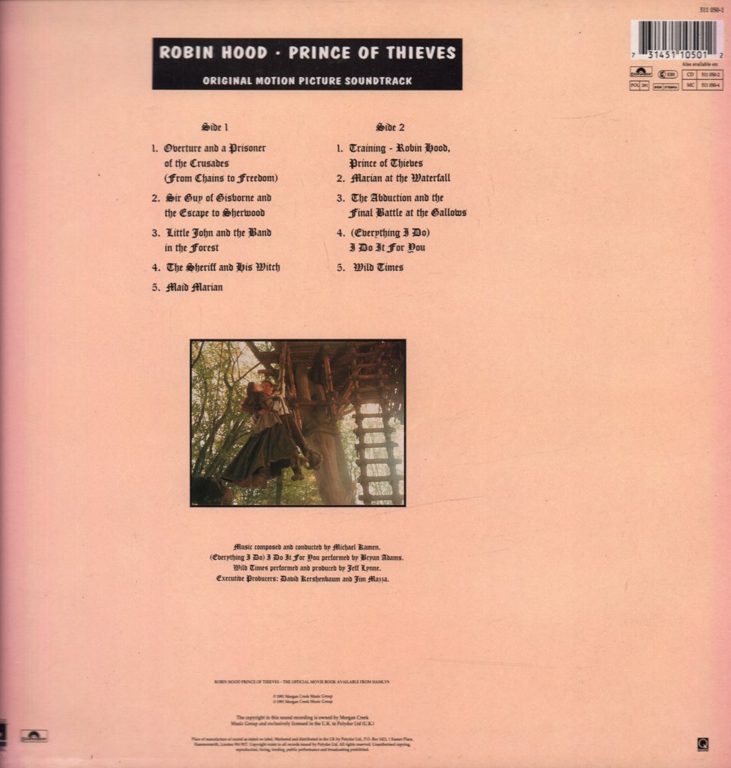 Robin Hood Prince Of Thieves - Original Motion Picture Soundtrack - Lp