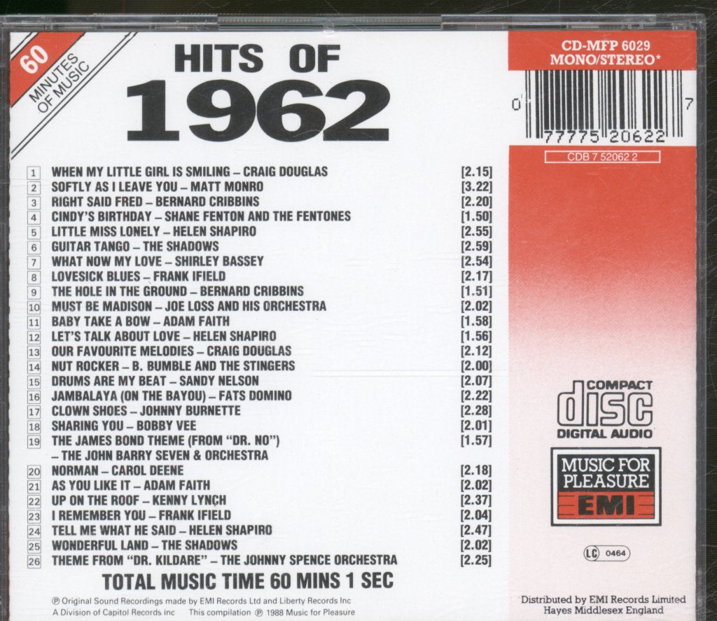Various Artists - Hits Of 1962 - Cd