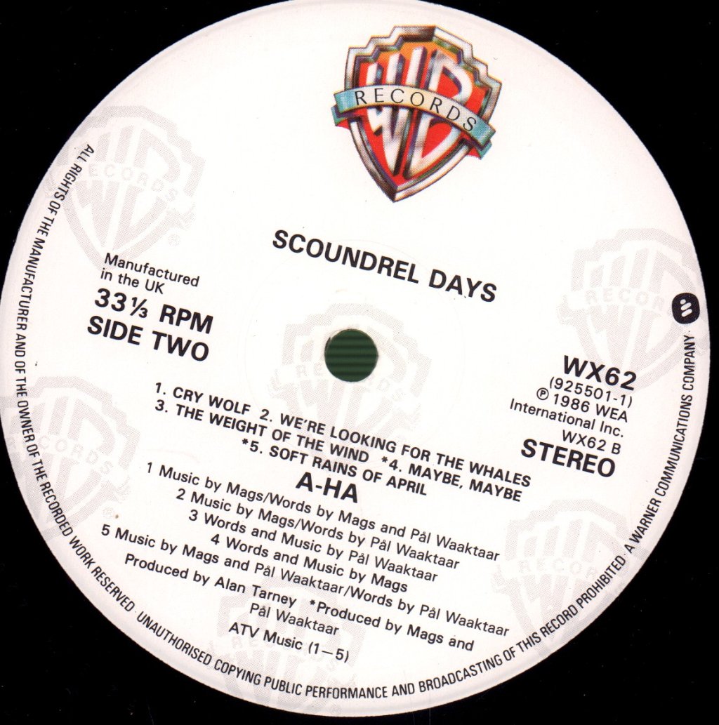 A-Ha - Scoundrel Days - Lp