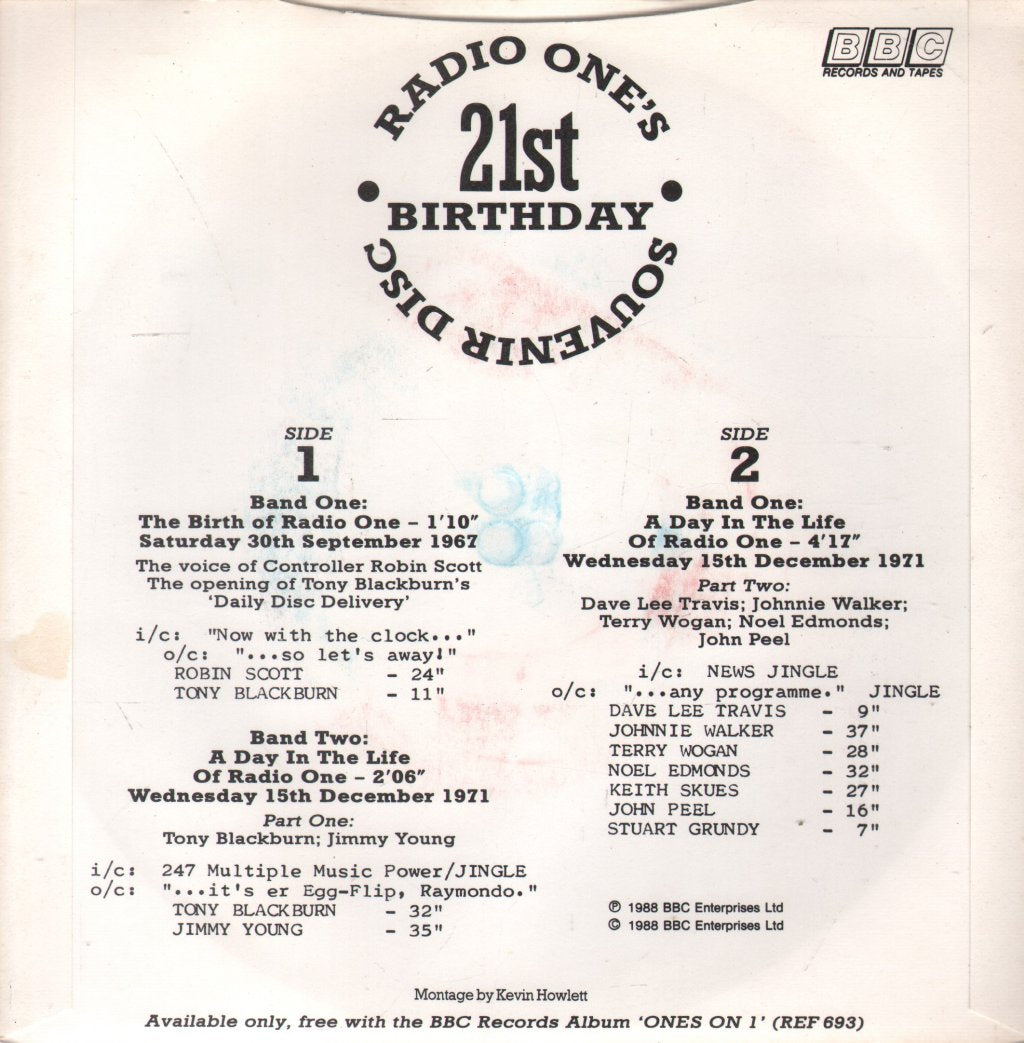 Various Artists - Radio One's 21St Birthday Souvenir Disc - 7 Inch