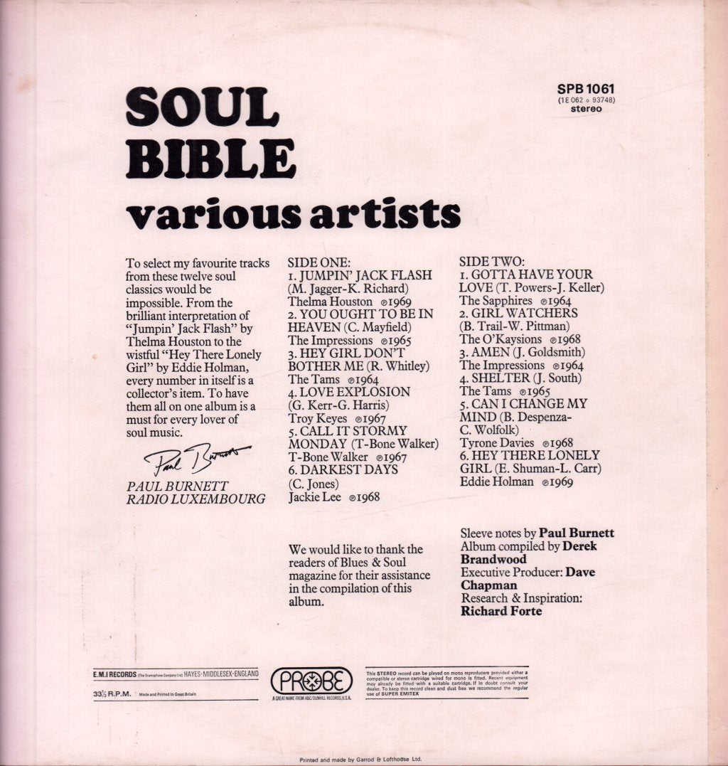 Various Artists - Soul Bible Chapter One - Lp