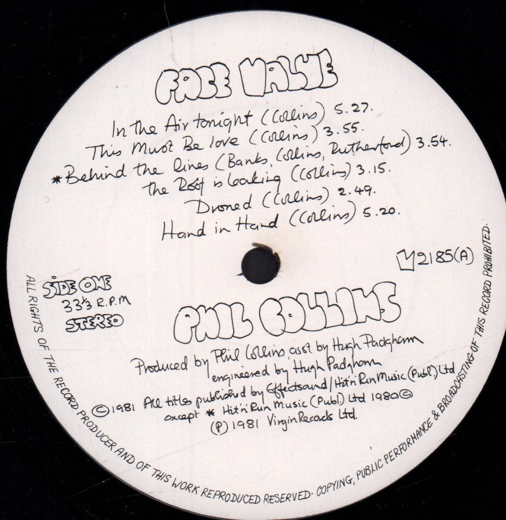 Phil Collins - Face Value - Lp