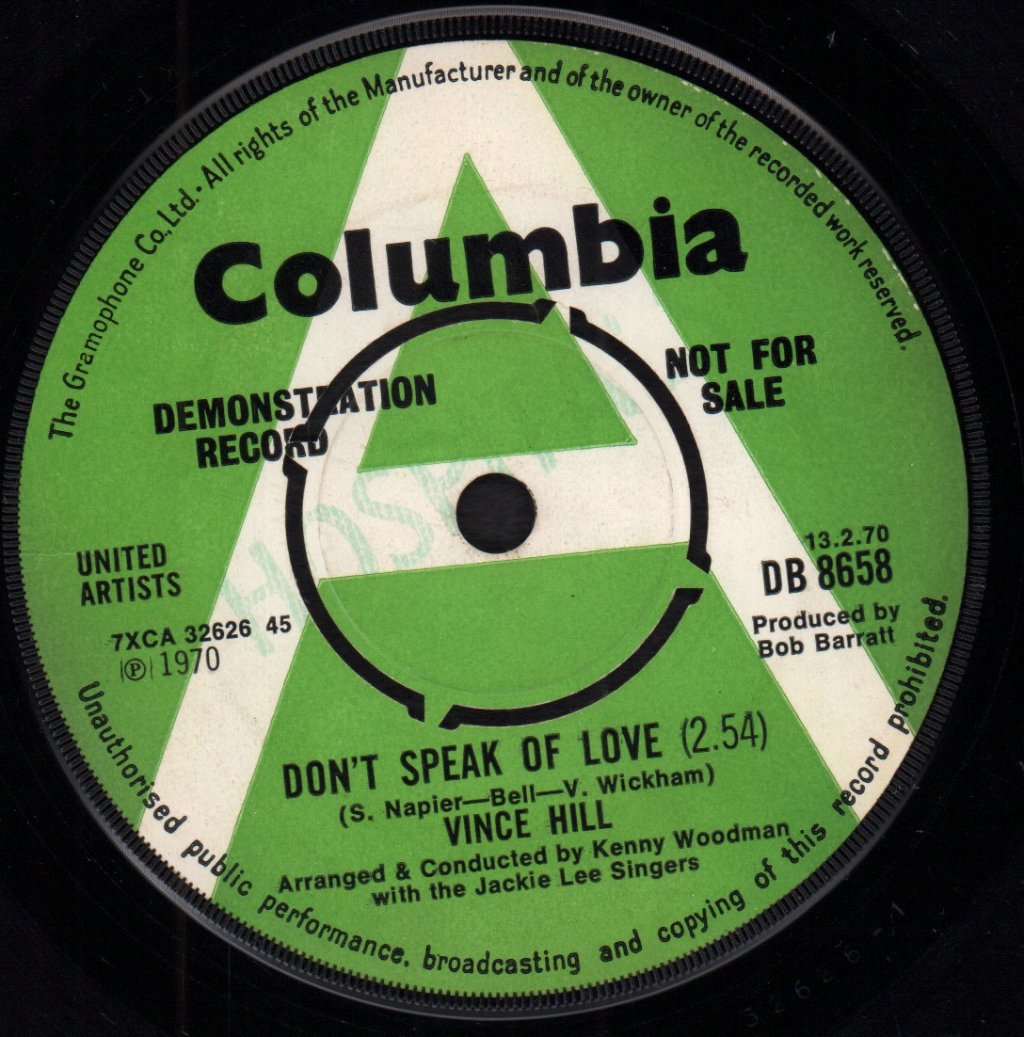 Vince Hill - Don't Speak Of Love - 7 Inch