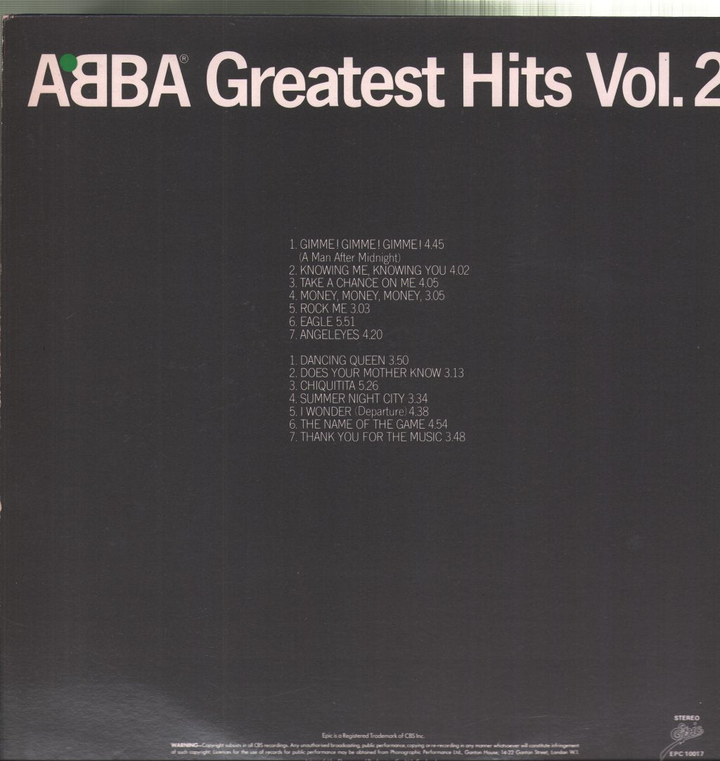 ABBA - Greatest Hits Volume 2 - Lp