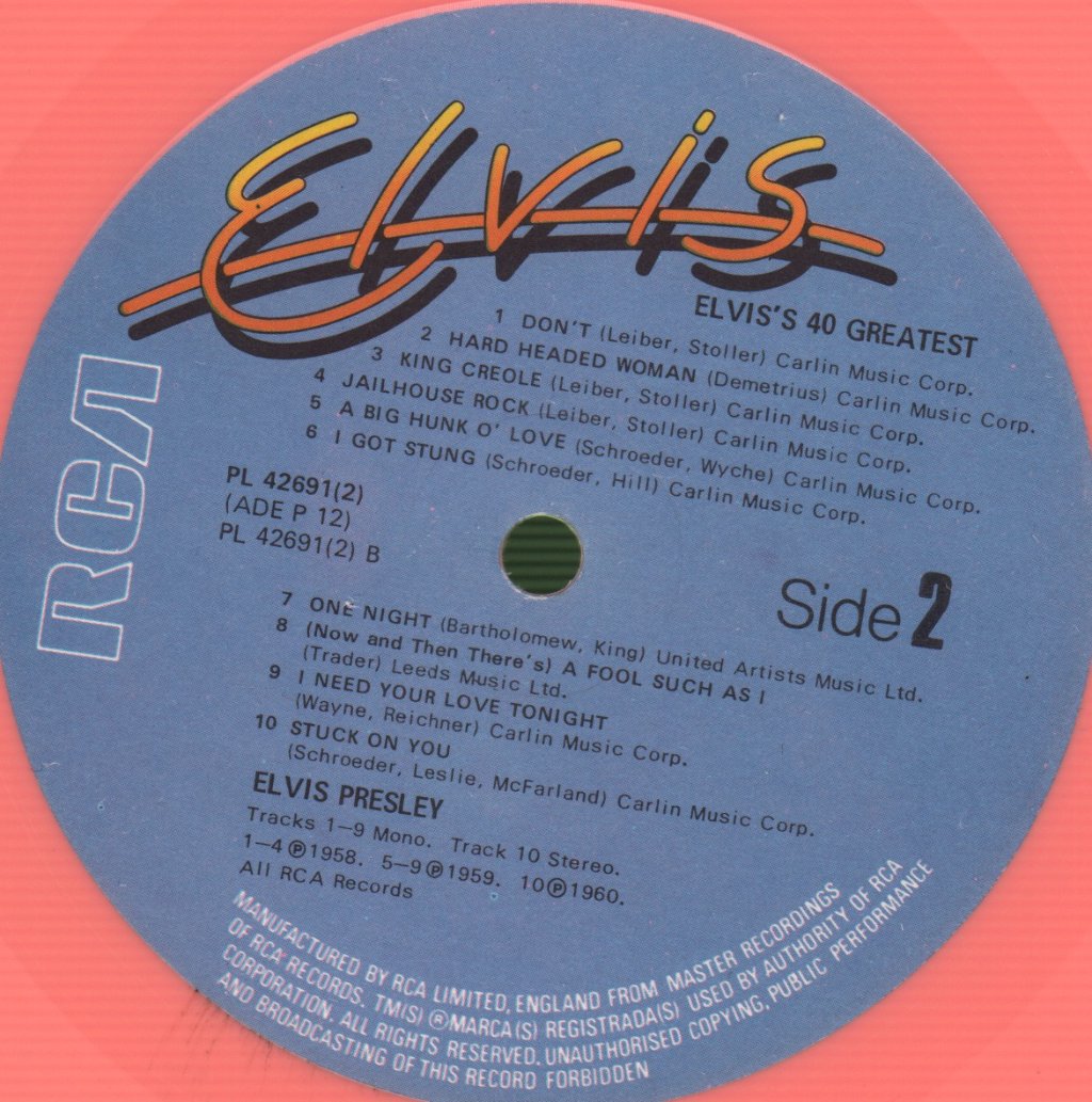 Elvis Presley - 40 Greatest - Double Lp