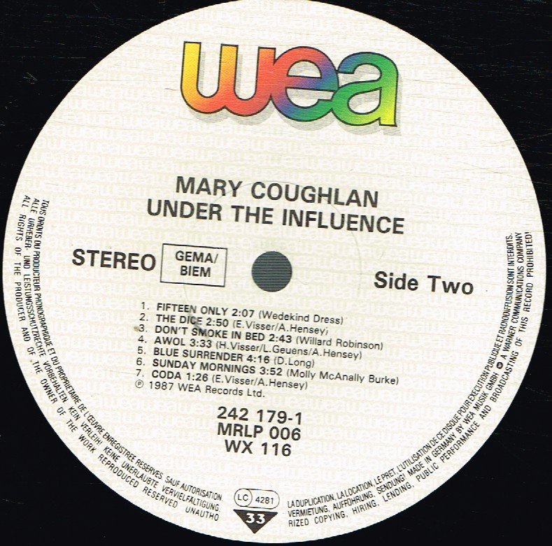 Mary Coughlan - Under The Influence - Lp