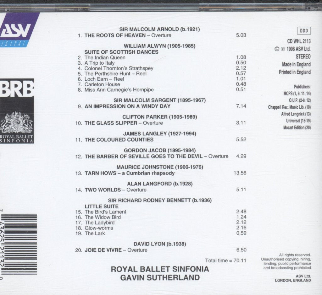 Royal Ballet Sinfonia, Gavin Sutherland - Brian Kay's British Light Music Discoveries - Cd