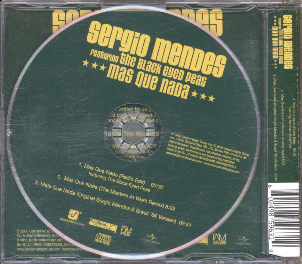 Sérgio Mendes Featuring The Black Eyed Peas - Mas Que Nada - Cd
