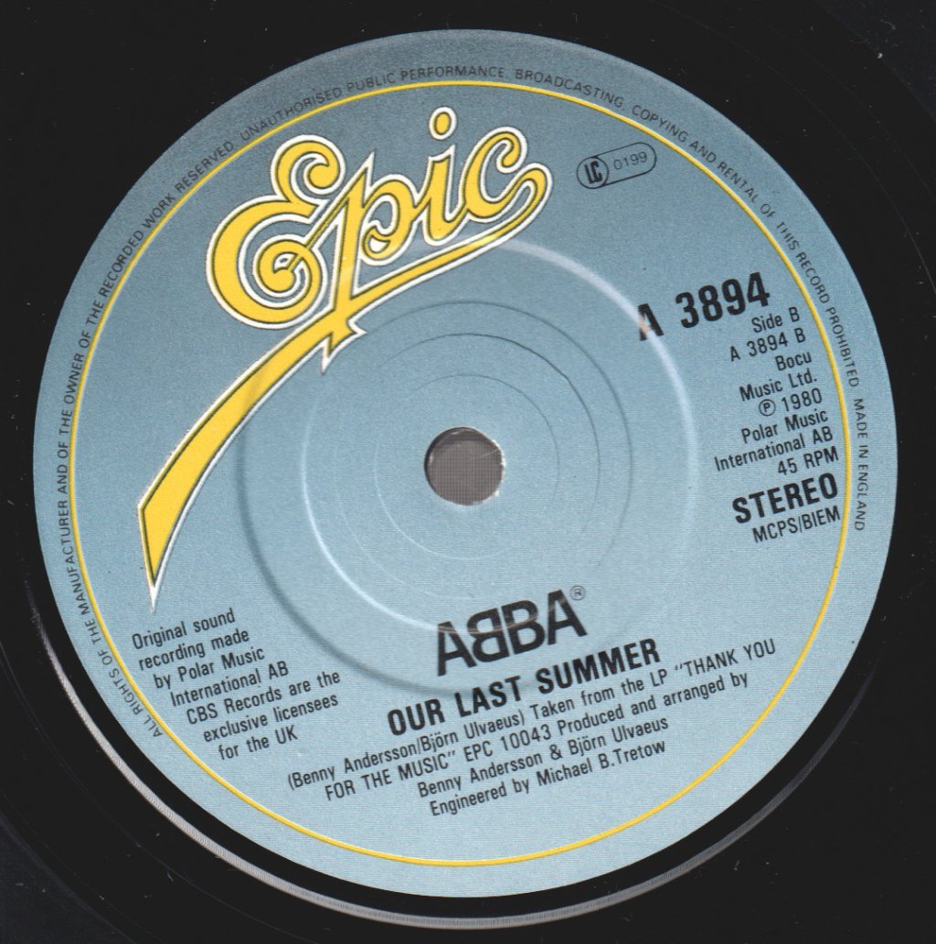 ABBA - Thank You For The Music - 7 Inch