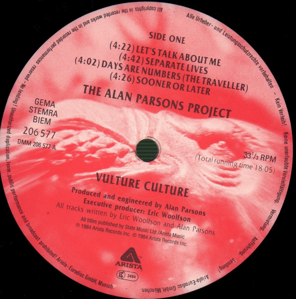 Alan Parsons Project - Vulture Culture - Lp