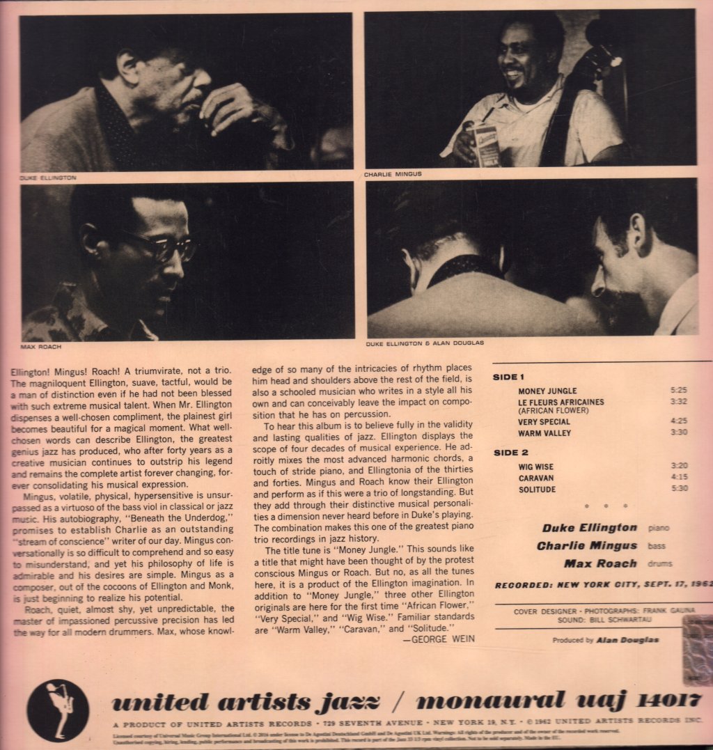 Duke Ellington/Charlie Mingus/Max Roach - Money Jungle - Lp