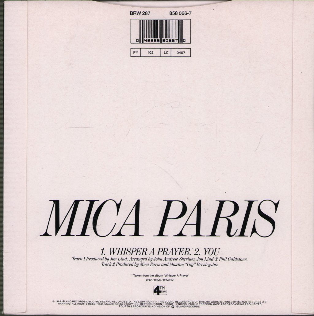 Mica Paris - Whisper A Prayer - 7 Inch