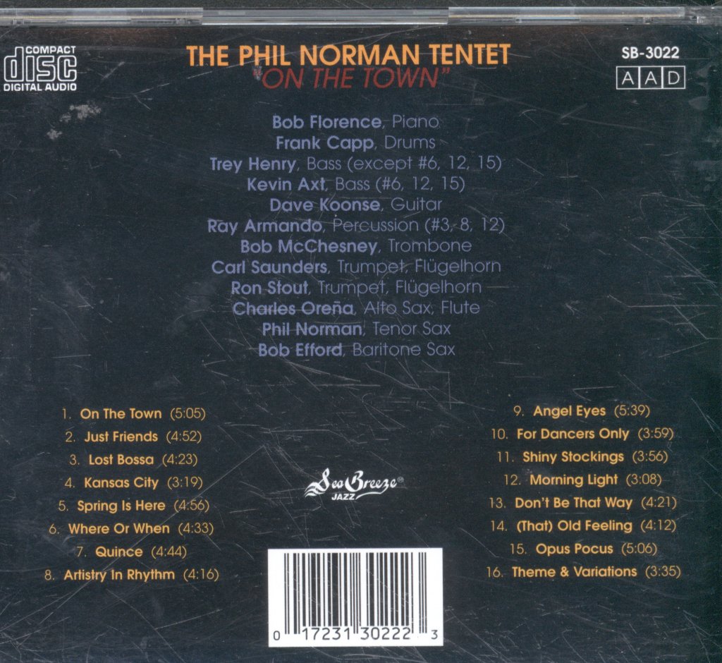 Phil Norman Tentet - On The Town - Cd