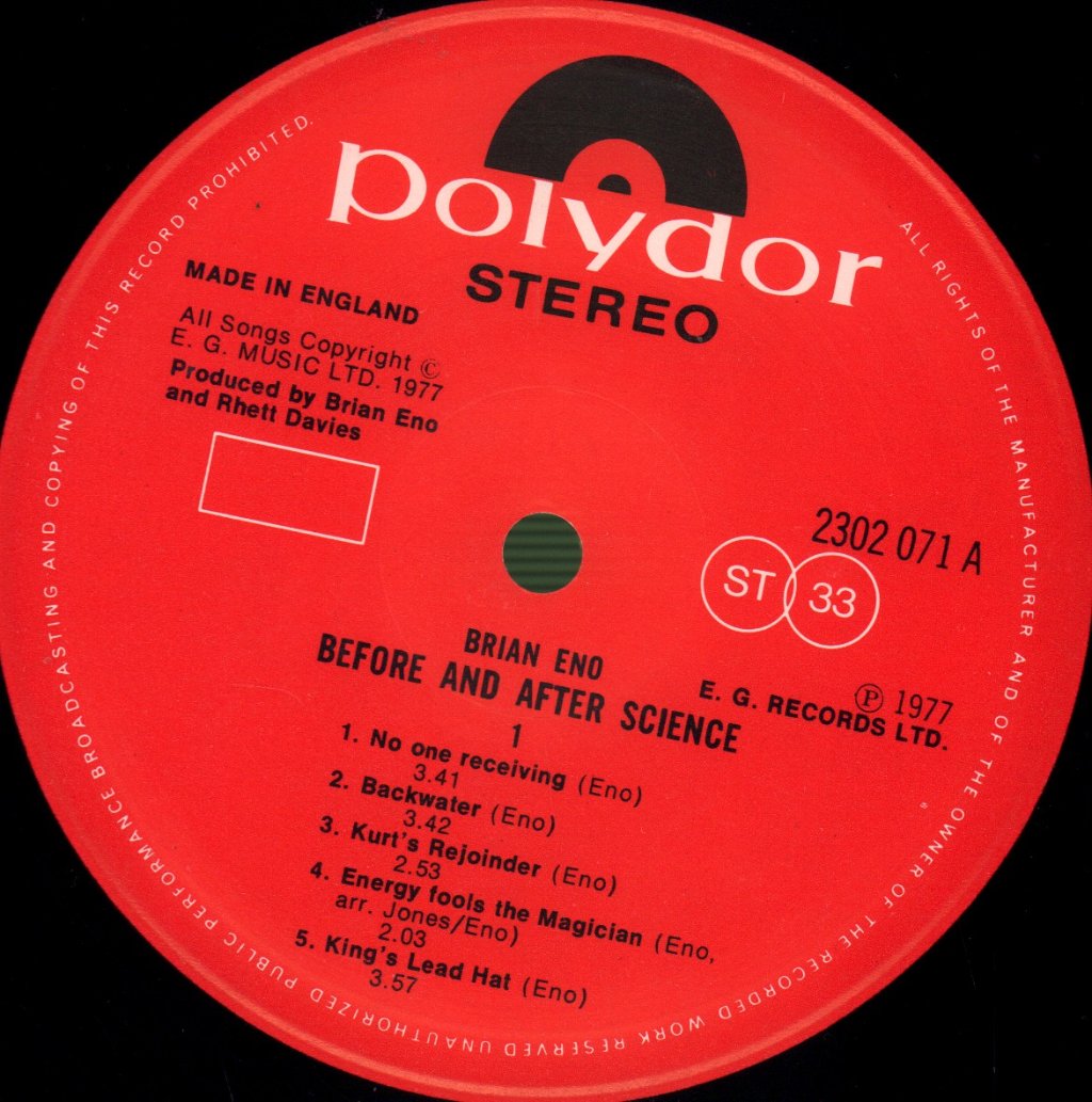 Brian Eno - Before And After Science - Lp