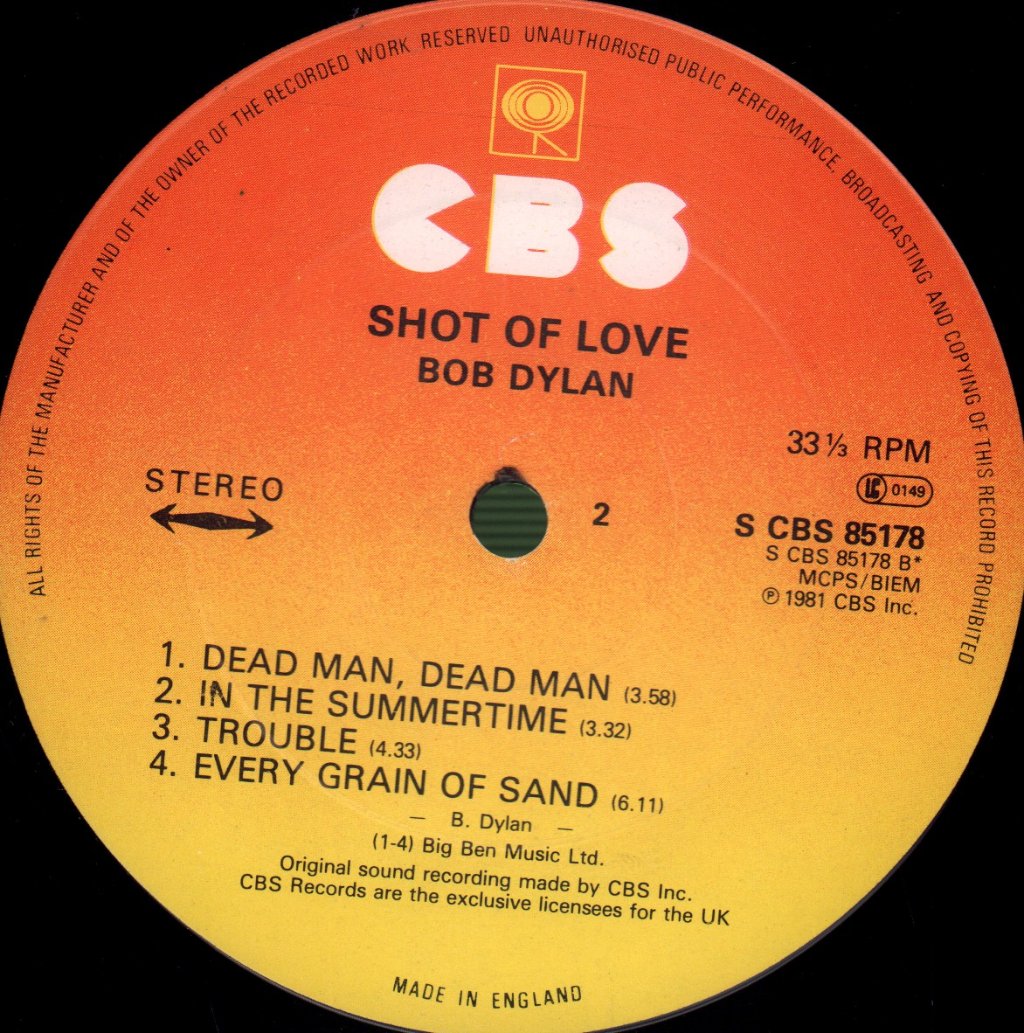 Bob Dylan - Shot Of Love - Lp