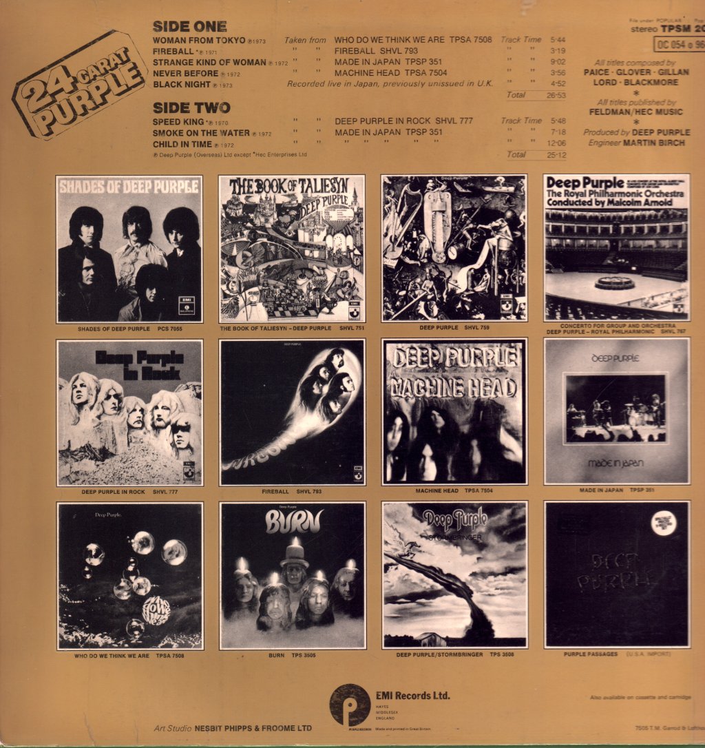 Deep Purple - 24 Carat Purple - Lp