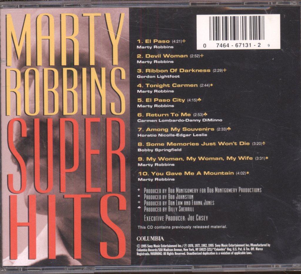 Marty Robbins - Super Hits - Cd