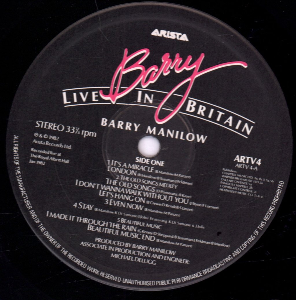 Barry Manilow - Barry Live In Britain - Lp