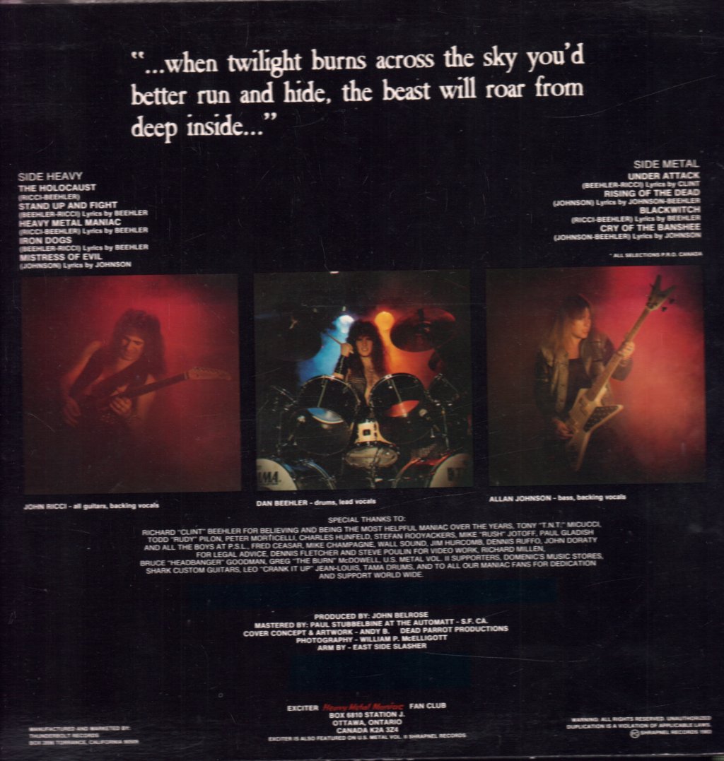 Exciter - Heavy Metal Maniac - Lp