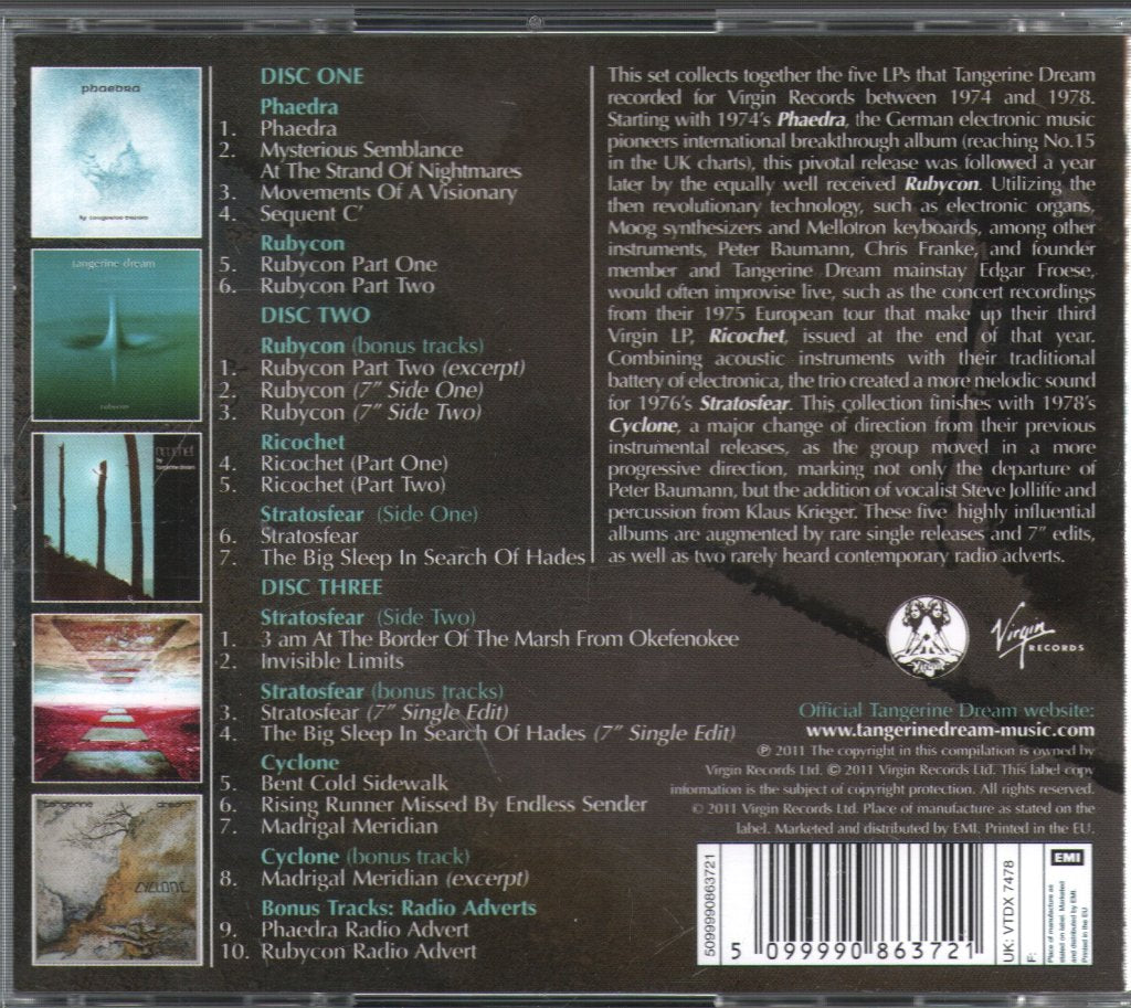 Tangerine Dream - Virgin Years 1974-1978 - Cd Set