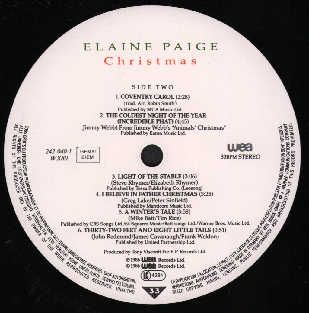 Elaine Paige - Christmas - Lp