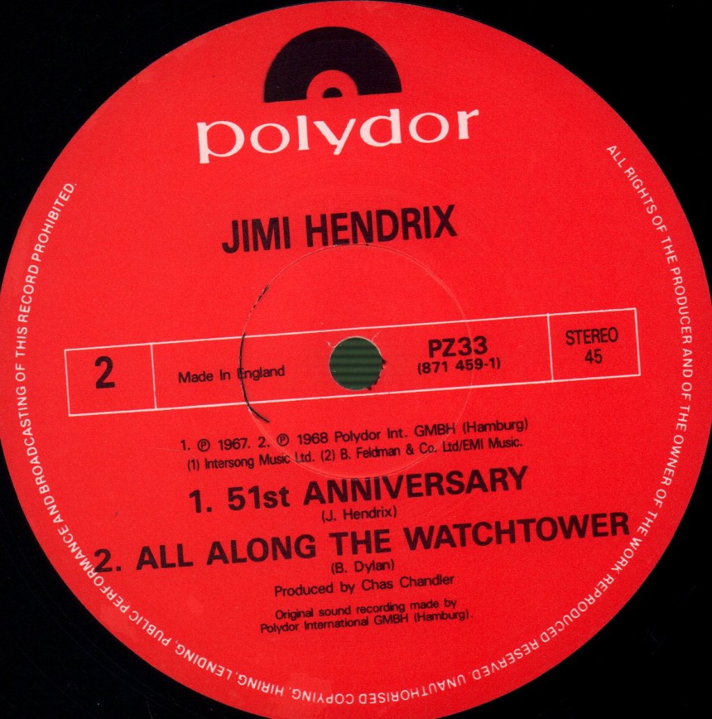 Jimi Hendrix - Purple Haze - 12 Inch