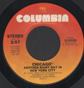 Chicago - Another Rainy Day In New York City - 7 Inch