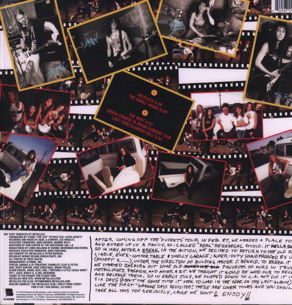 Metallica - $5.98 E.P. - Garage Days Re-Revisited - 12 Inch