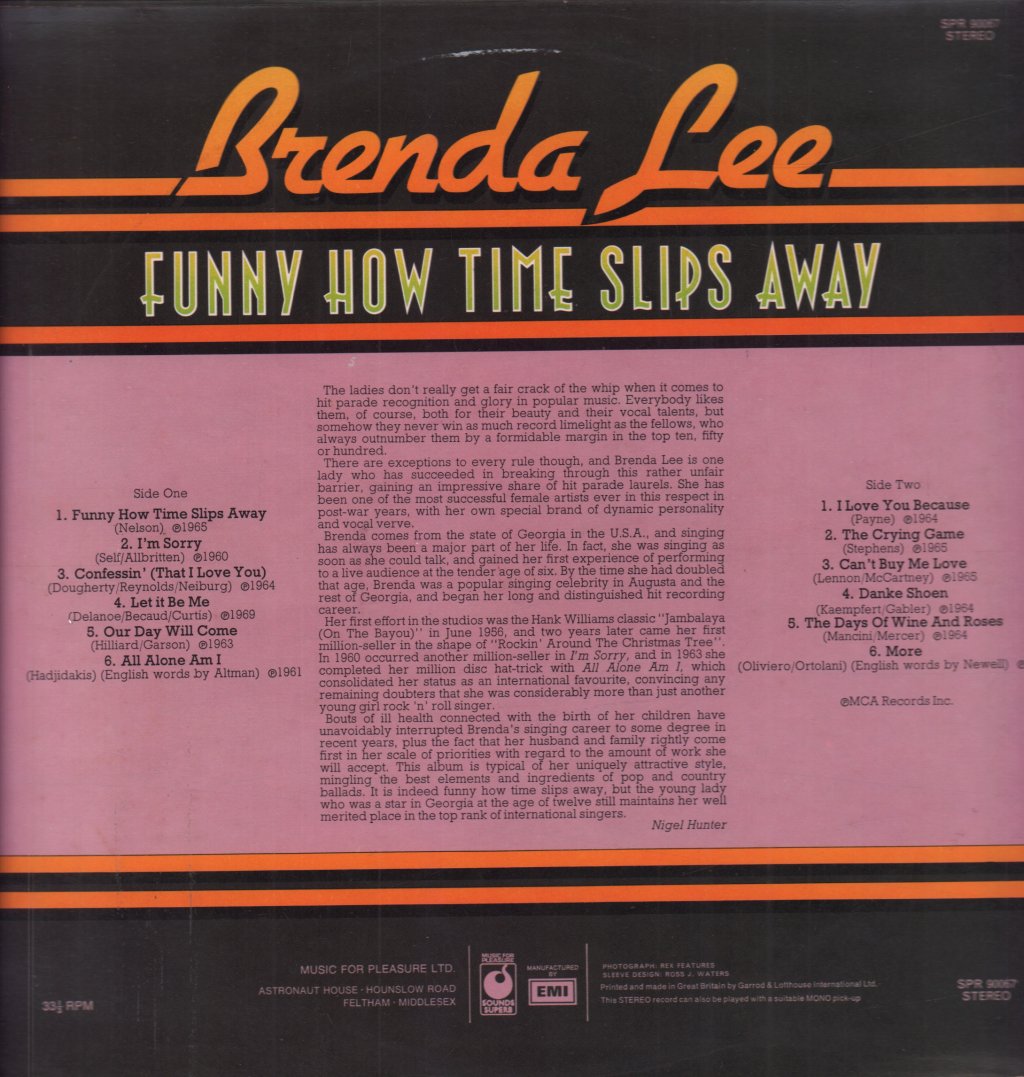 Brenda Lee - Funny How Time Skips Away - Lp