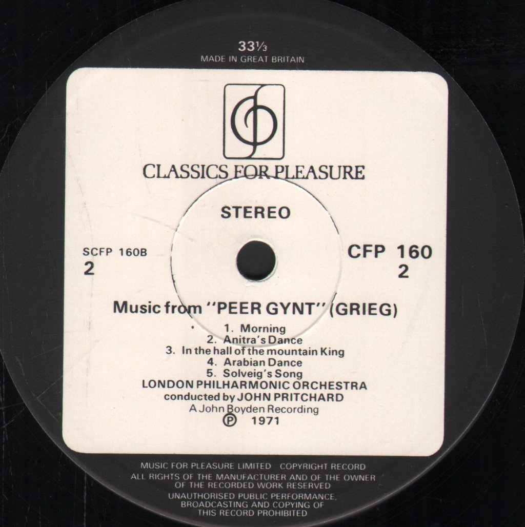 Peter Katin / London Philharmonic Orchestra / John Pritchard - Grieg Piano Concerto In A Minor - Lp