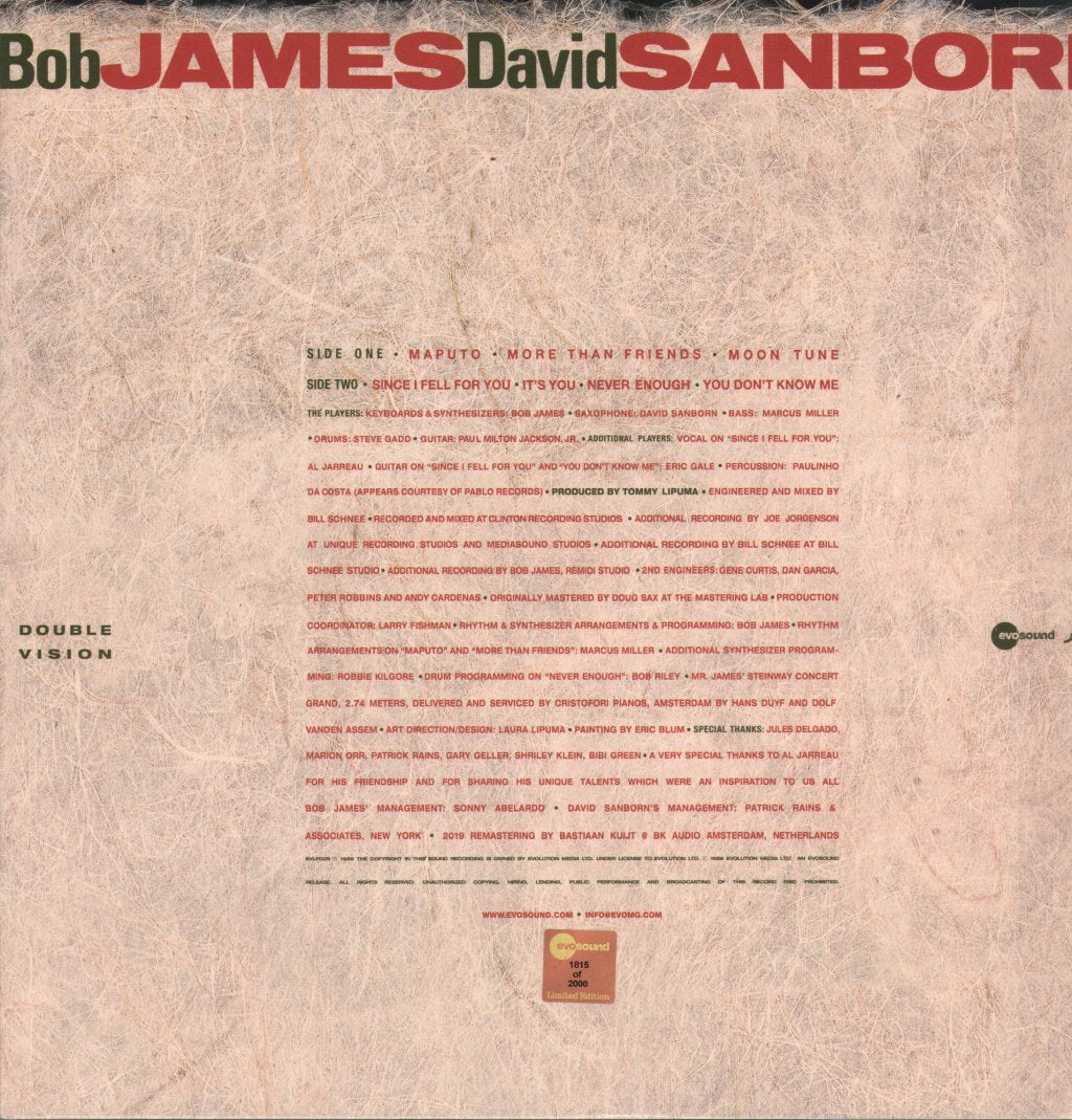 Bob James And David Sanborn - Double Vision - Lp