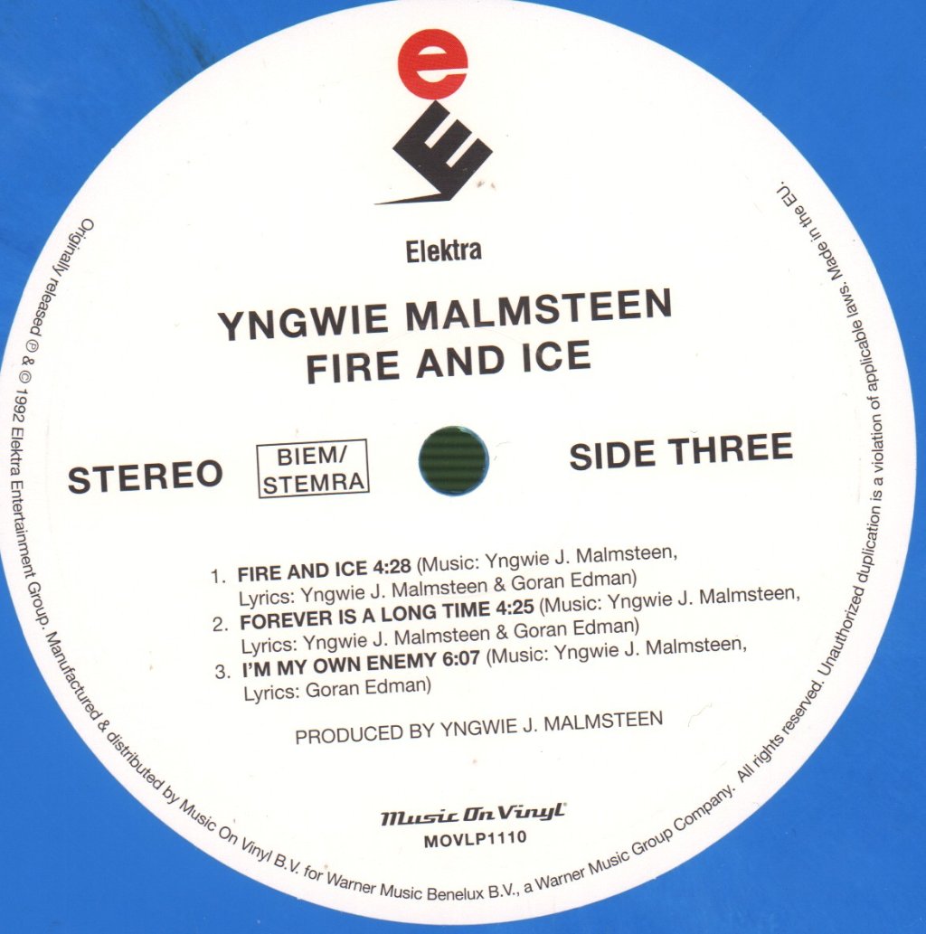 Yngwie Malmsteen - Fire And Ice - Double Lp