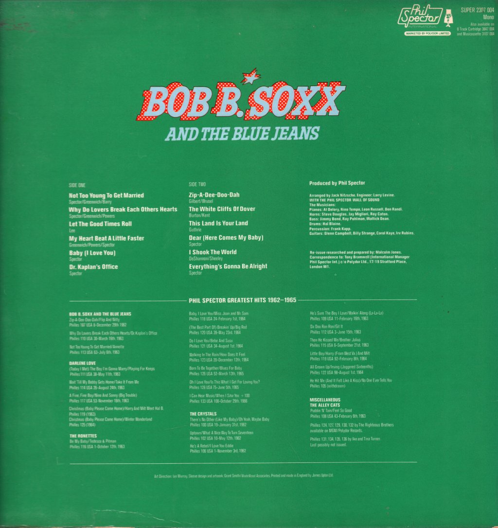 Bob B. Soxx And The Blue Jeans - Phil Spector Wall Of Sound Vol 2 - Lp