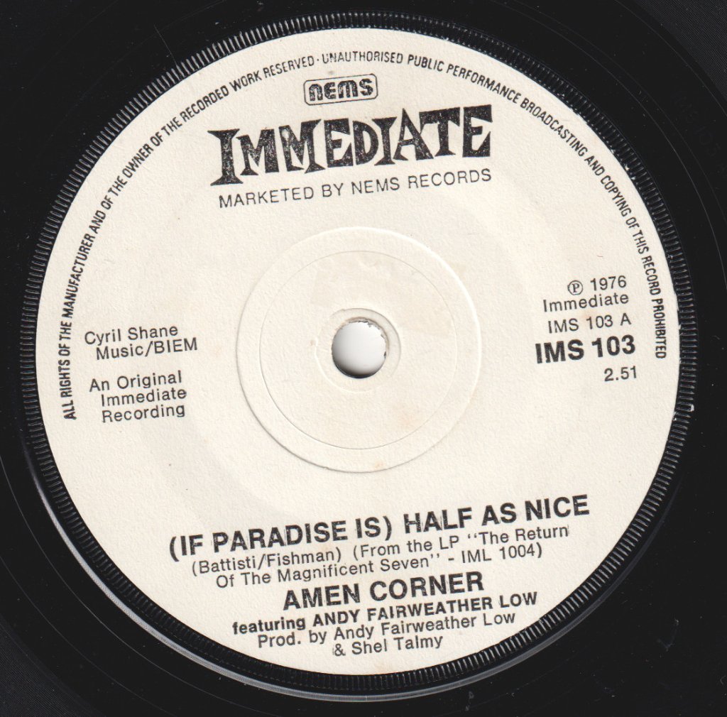 Amen Corner - Half As Nice - 7 Inch