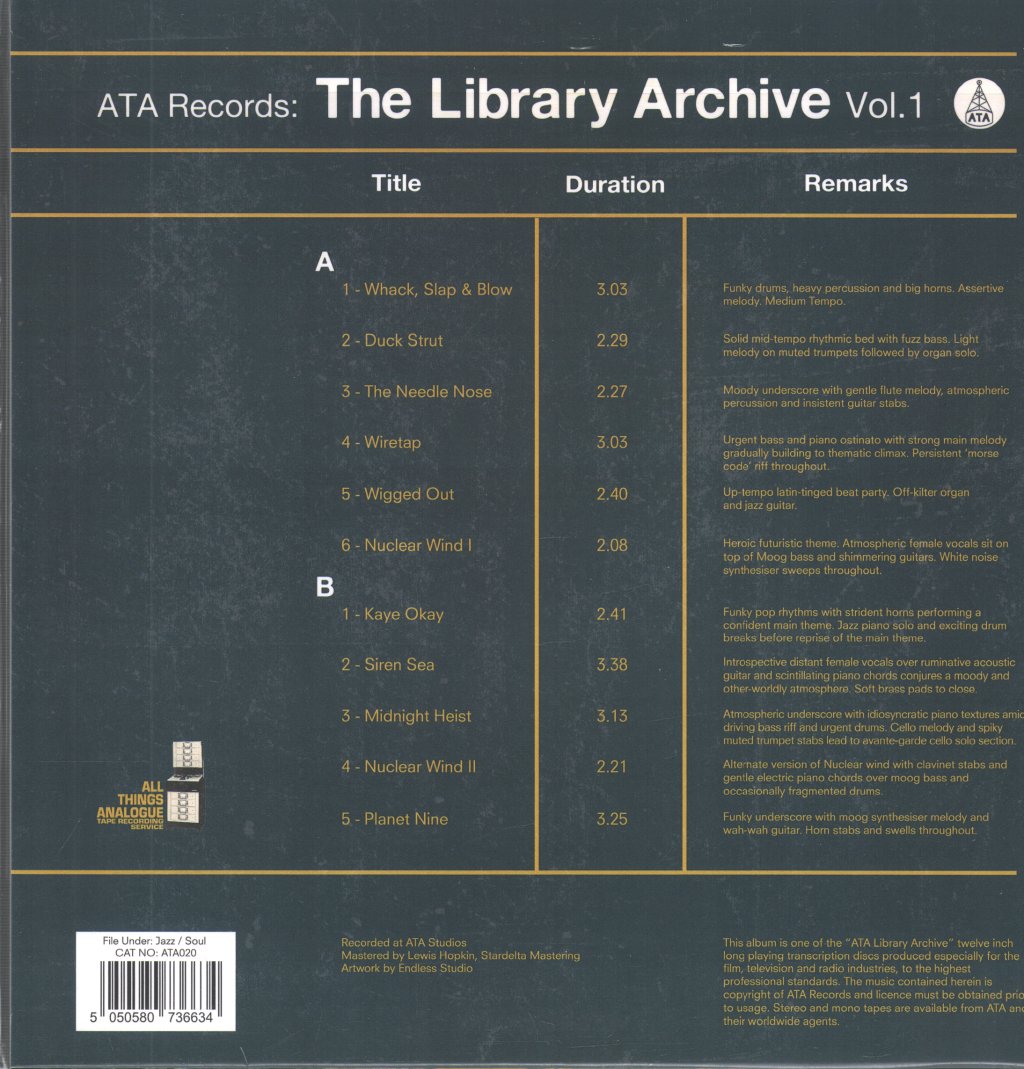 Various Artists - ATA Records: The Library Archive Vol 1 - Lp
