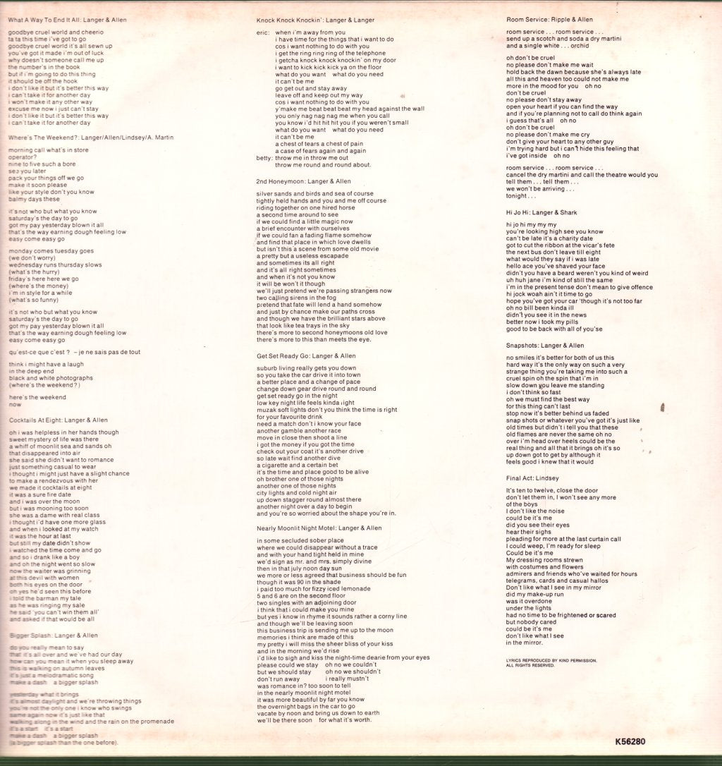 Deaf School - 2nd Honeymoon - Lp