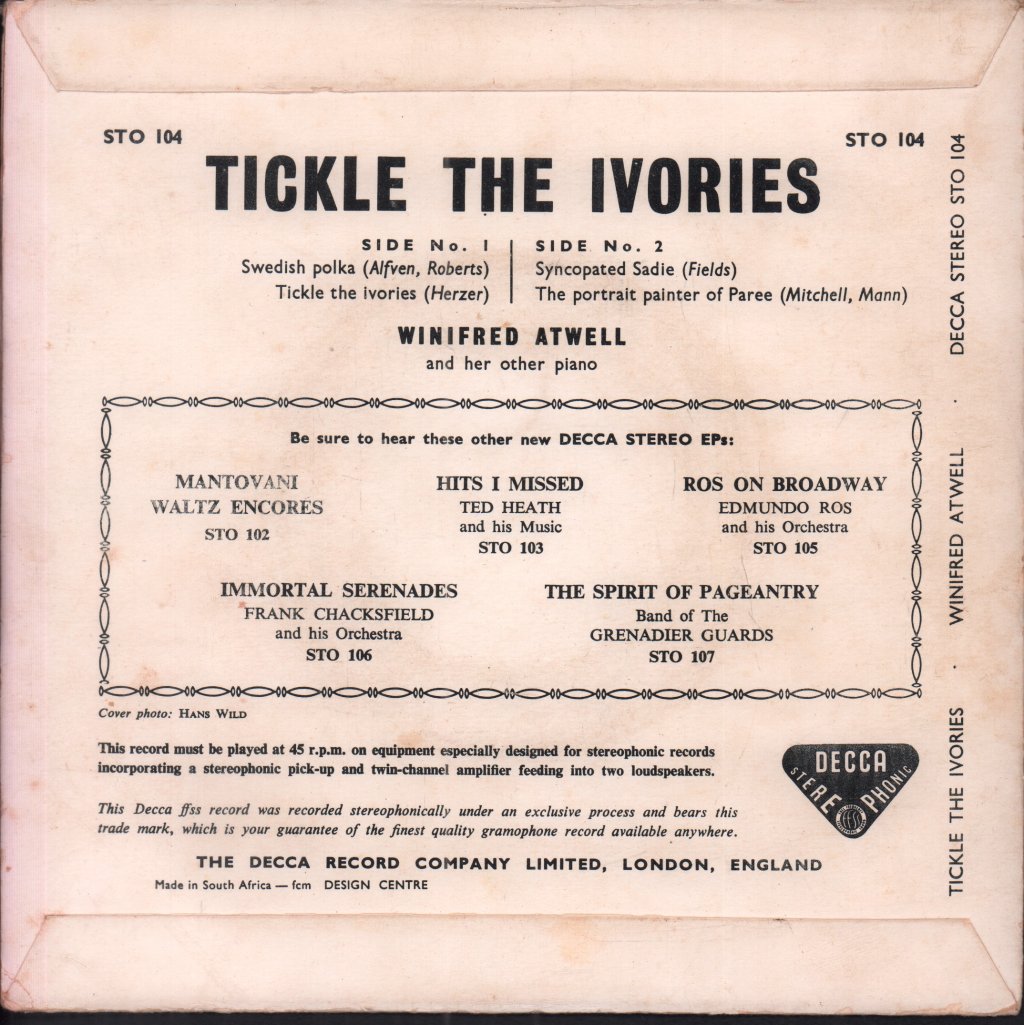Winifred Atwell - Tickle The Ivories - 7 Inch