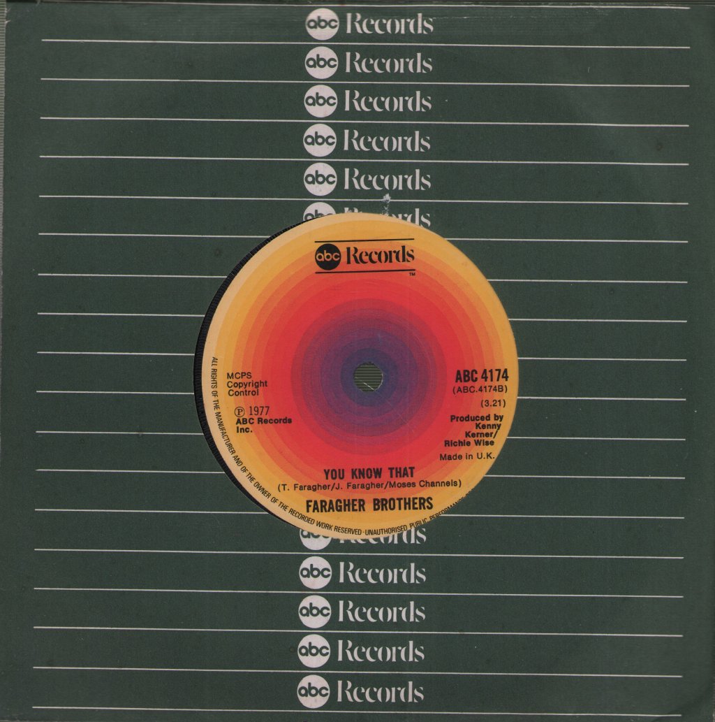 Faragher Brothers - Thanx A Lot - 7 Inch