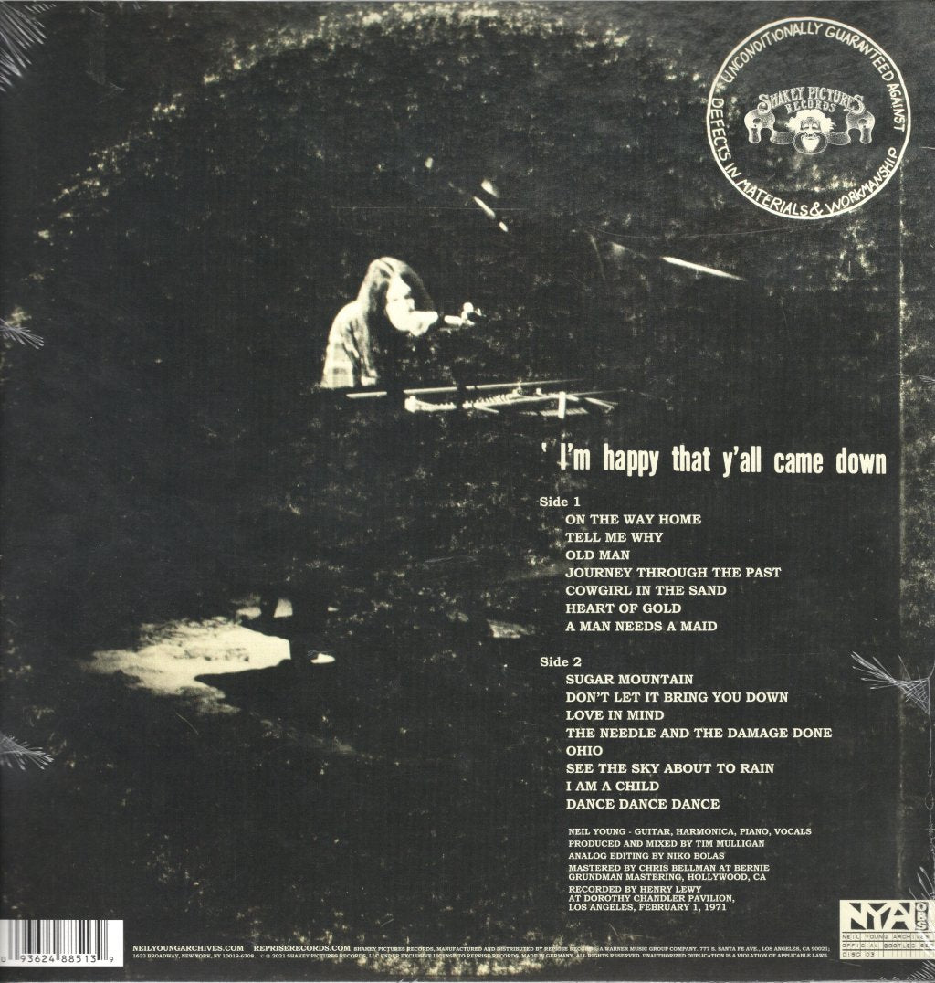 Neil Young - Dorothy Chandler Pavilion, February 1st 1971 - Lp