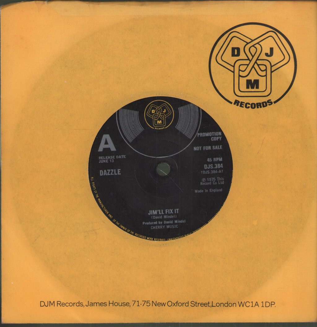 Dazzle - Jim'll Fix It - 7 Inch