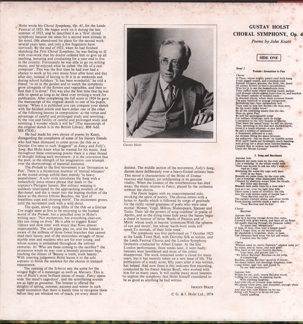 Felicity Palmer / Sir Adrian Boult / London Philharmonic Choir and Orchestra - Holst - Choral Symphony - Lp