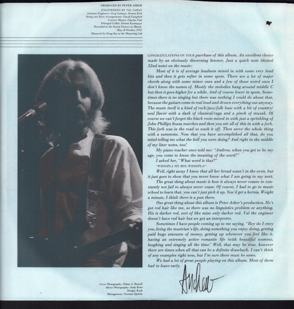 Andrew Gold - What's Wrong With This Picture - Lp