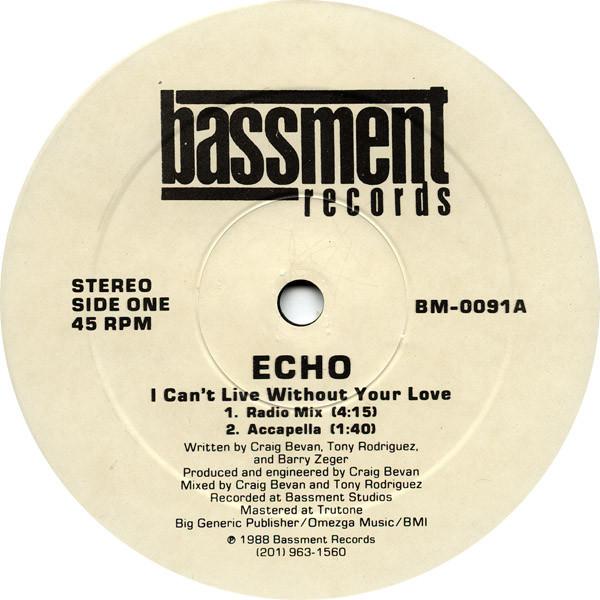 Echo - I Can't Live Without Your Love - 12 Inch